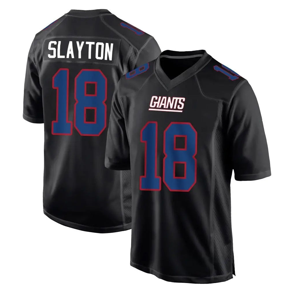 Tlead NY.Giants #18 Darius Slayton Player Carbon Fashion Limited Home Game Stitched Jerseys