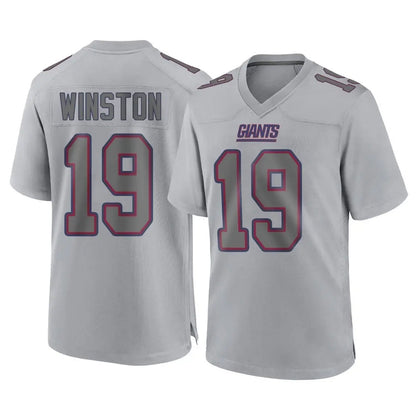 Tlead NY.Giants #19 Jameis Winston Player Gray Atmosphere Fashion Limited Game Stitched Jerseys