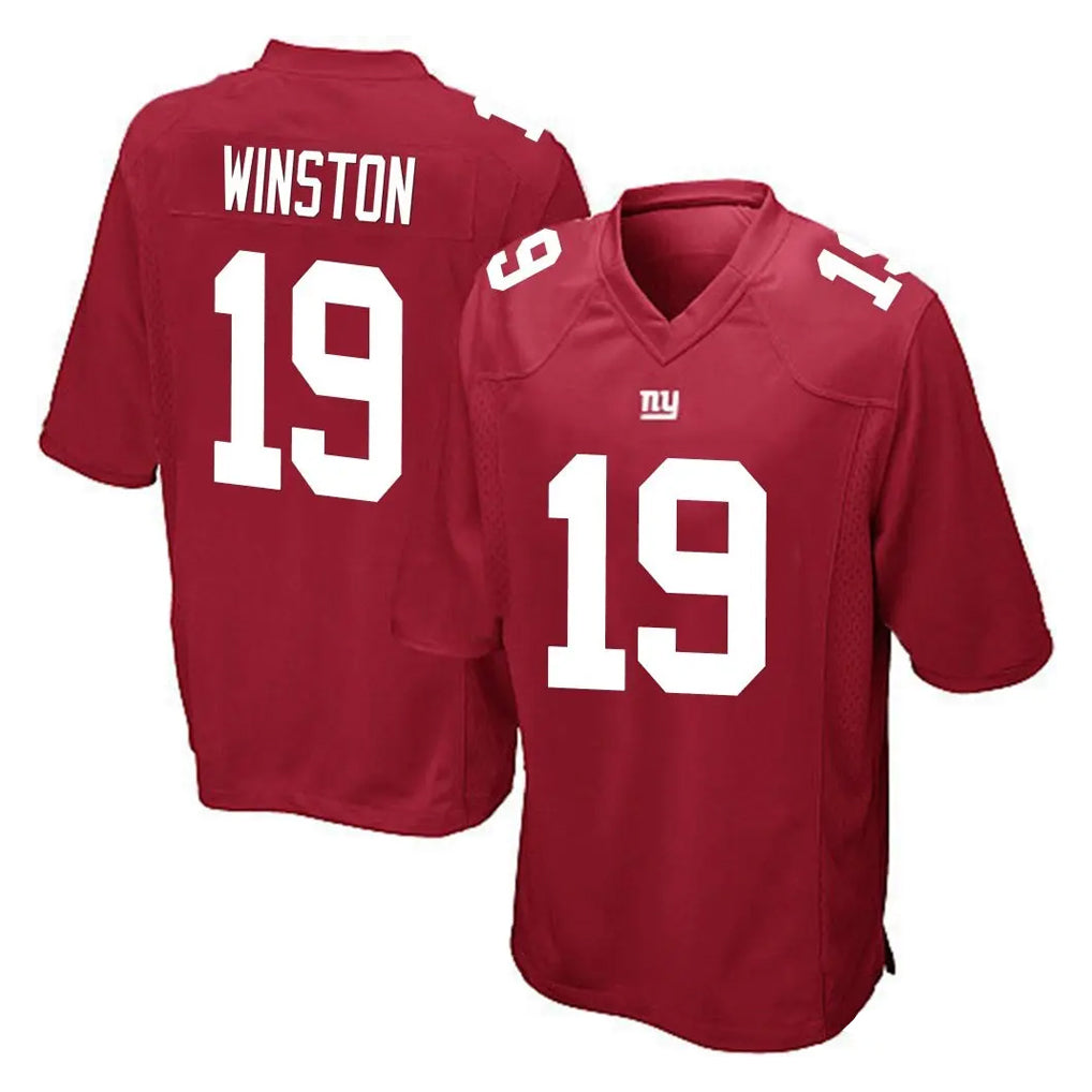 Tlead NY.Giants #19 Jameis Winston Player Red Home Game Stitched Jerseys