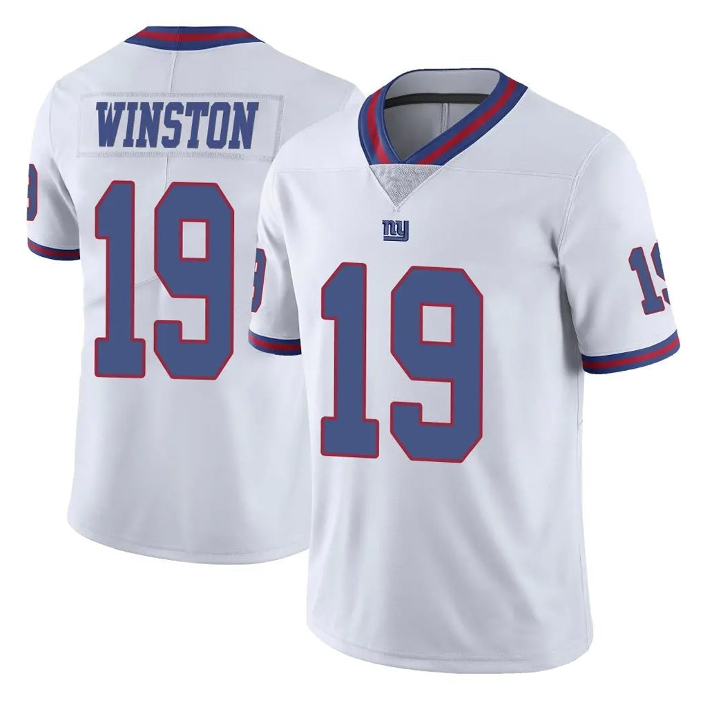Tlead NY.Giants #19 Jameis Winston Player White Color Rush Home Game Stitched Jerseys
