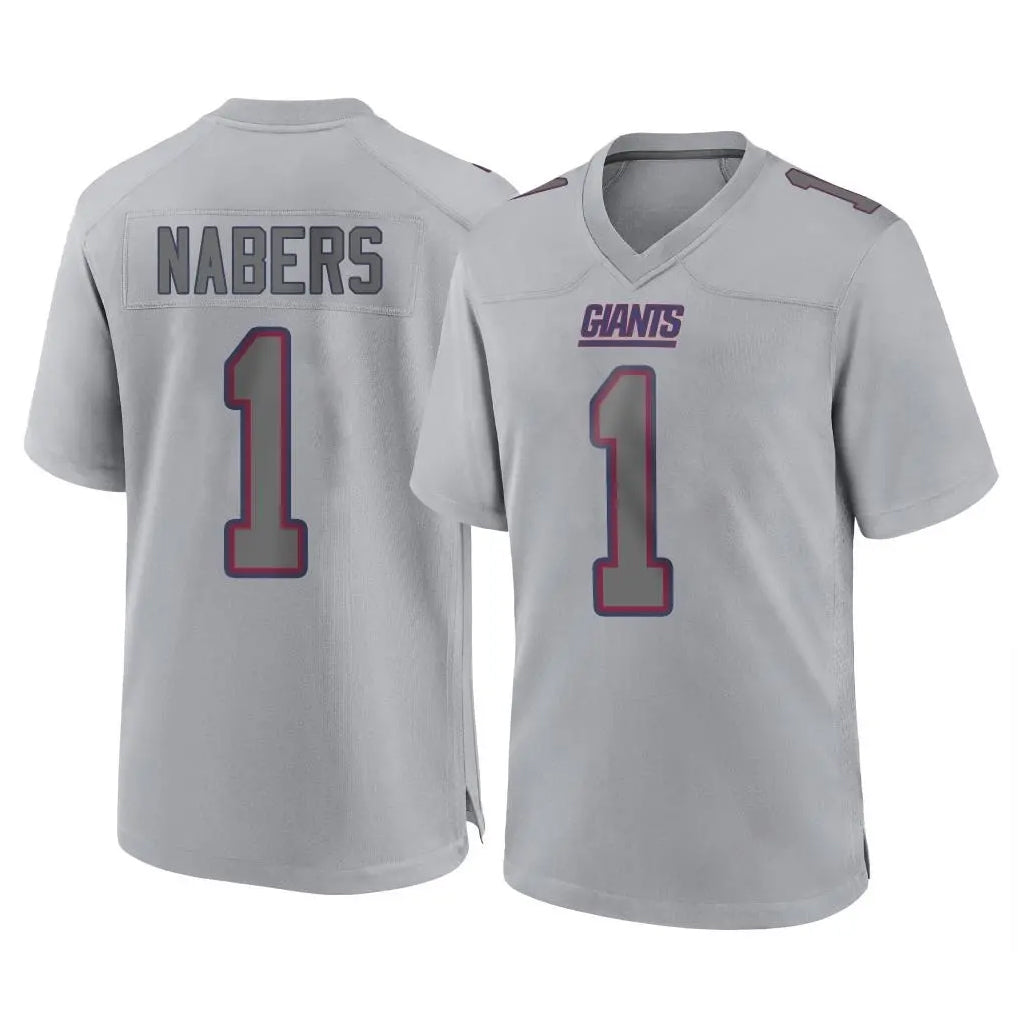 Tlead NY.Giants #1 Malik Nabers Player Gray Atmosphere Fashion Limited Game Stitched Jerseys