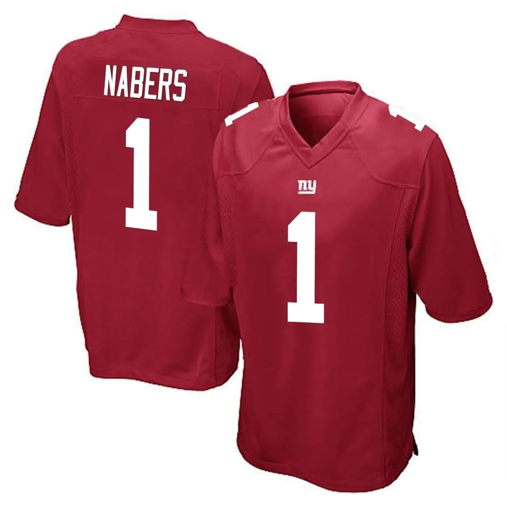 Tlead NY.Giants #1 Malik Nabers Player Red Home Game Stitched Jerseys