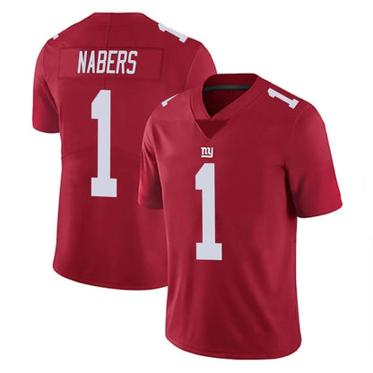 Tlead NY.Giants #1 Malik Nabers Player Red Limited Vapor Untouchable Home Game Stitched Jerseys