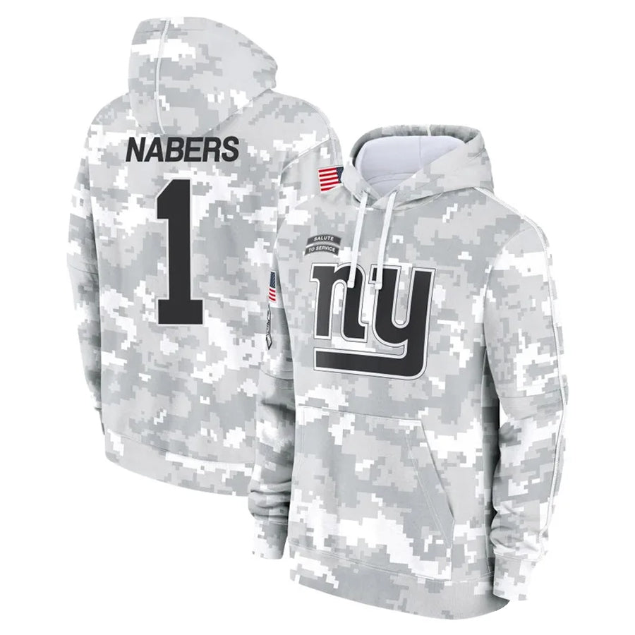 Tlead NY.Giants #1 Malik Nabers Player Salute to Service Hoodies Stitched Jerseys