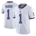 Tlead NY.Giants #1 Malik Nabers Player White Color Rush Home Game Stitched Jerseys