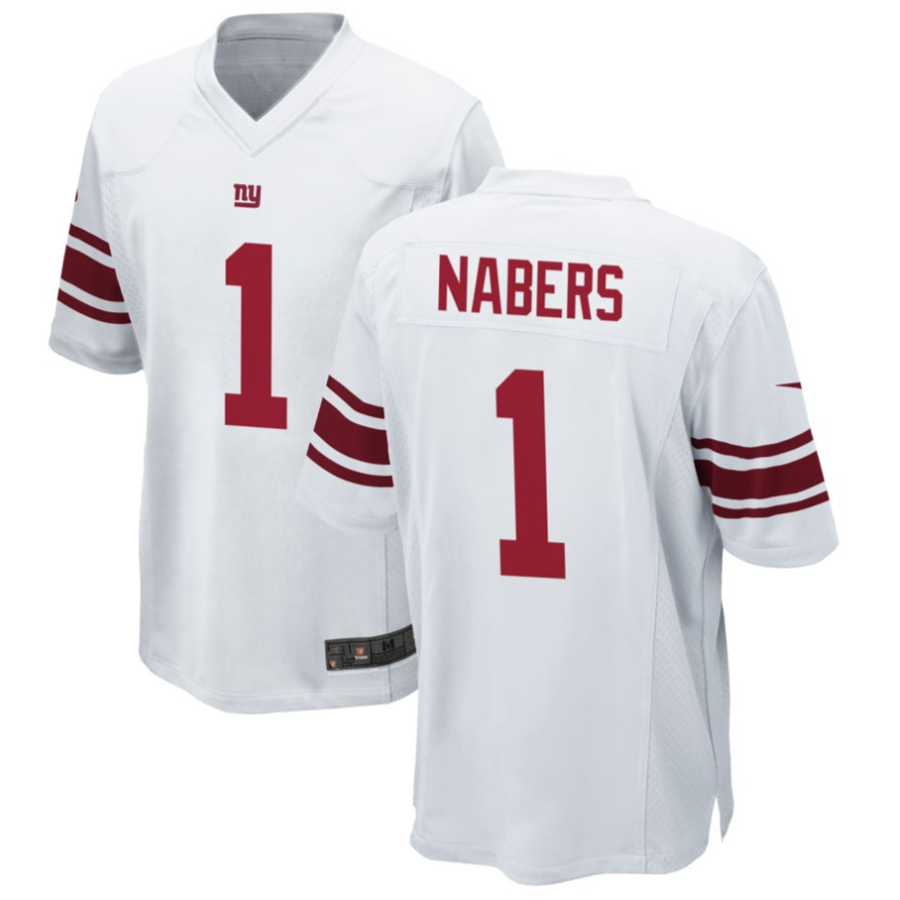 Tlead NY.Giants #1 Malik Nabers Player White Game Stitched Jerseys