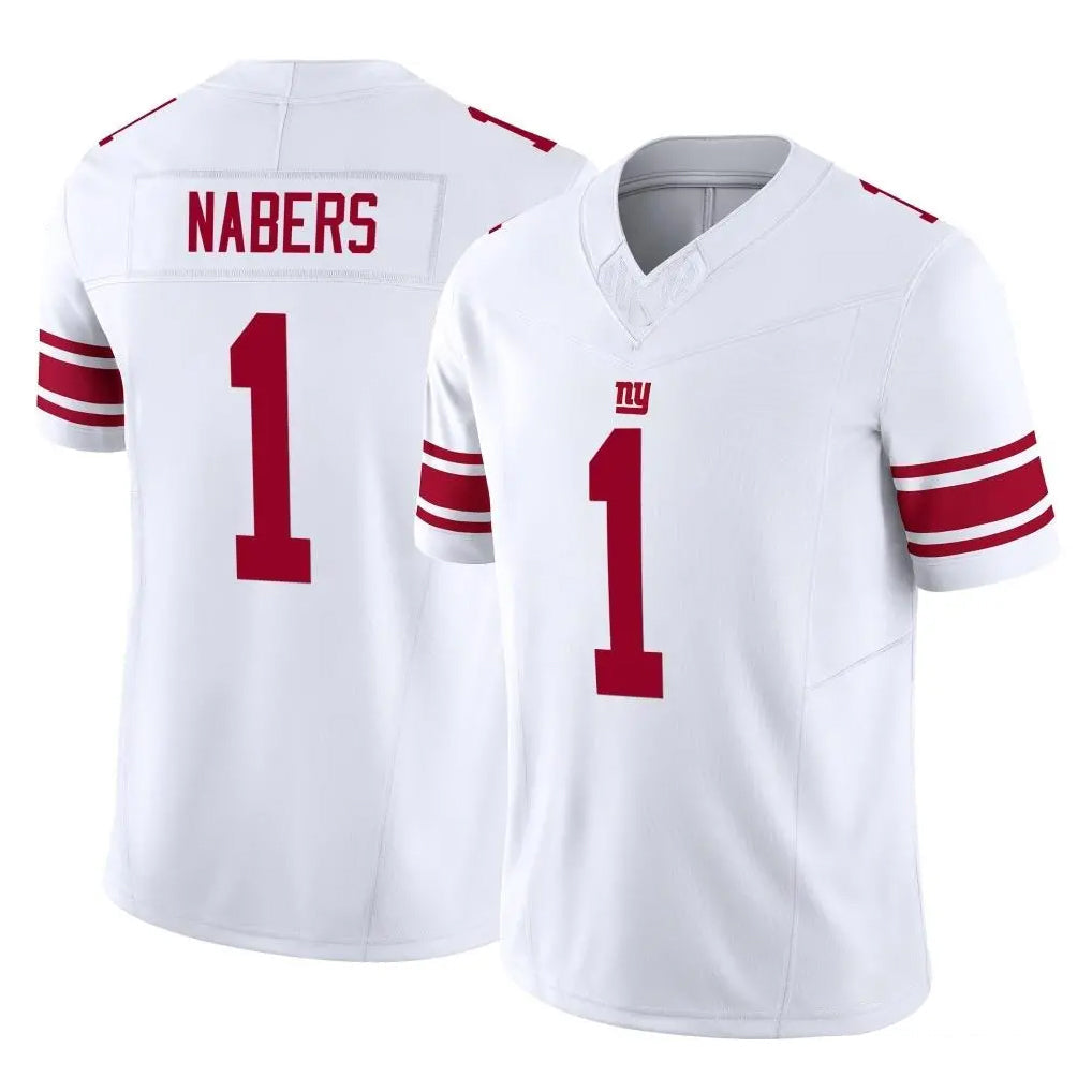 Tlead NY.Giants #1 Malik Nabers Player White Limited Vapor F.U.S.E. Home Game Stitched Jerseys