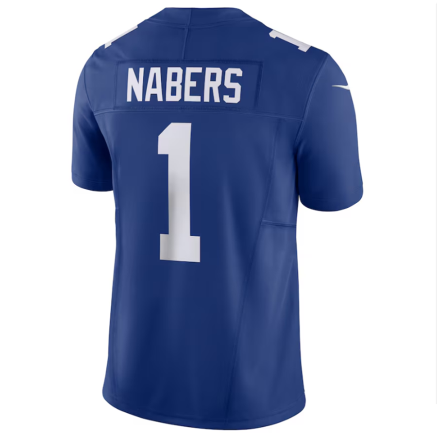 Tlead NY.Giants #1 Malik Nabers Royal Vapor F.U.S.E. Limited American Stitched Stitched Jerseys