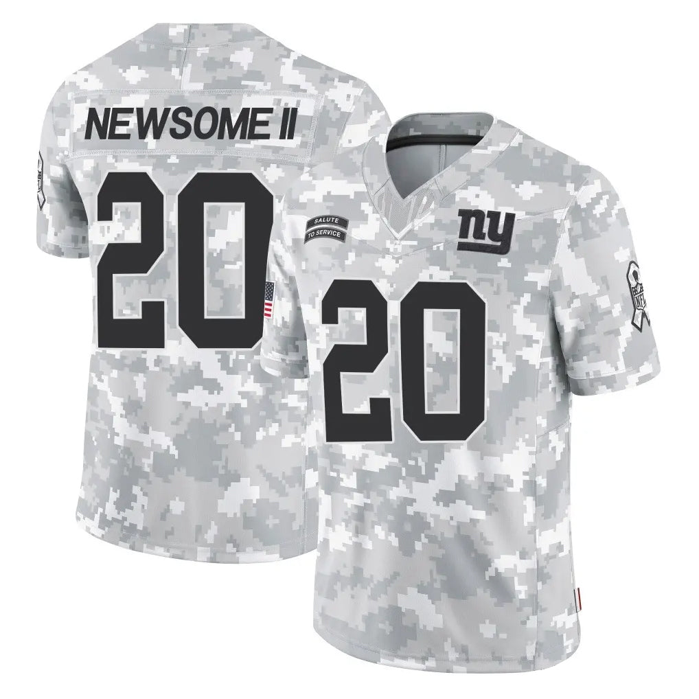 Tlead NY.Giants #20 Greg Newsome II Player Arctic Camo Salute To Service Limited Game Stitched Jerseys