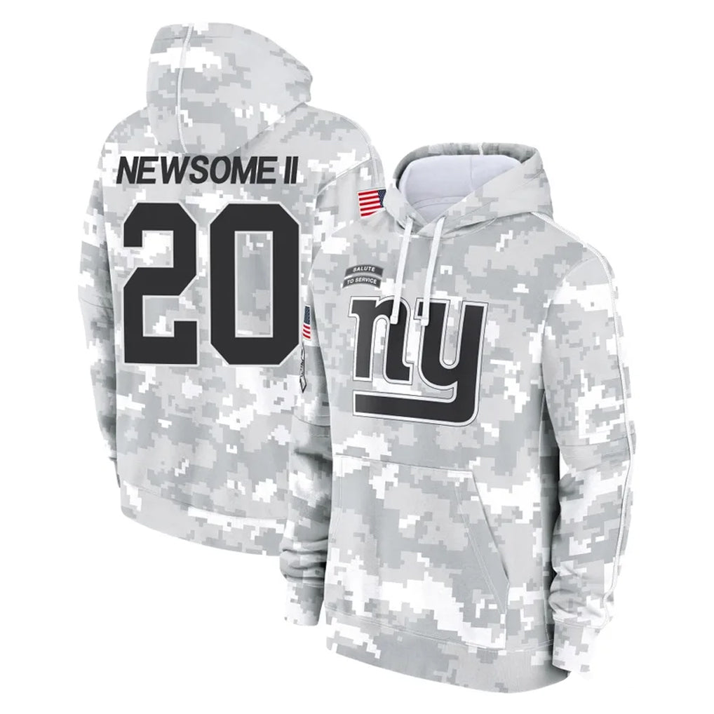 Tlead NY.Giants #20 Greg Newsome II Player Arctic Camo Salute to Service Pullover Hoodies Limited Game Stitched Jerseys