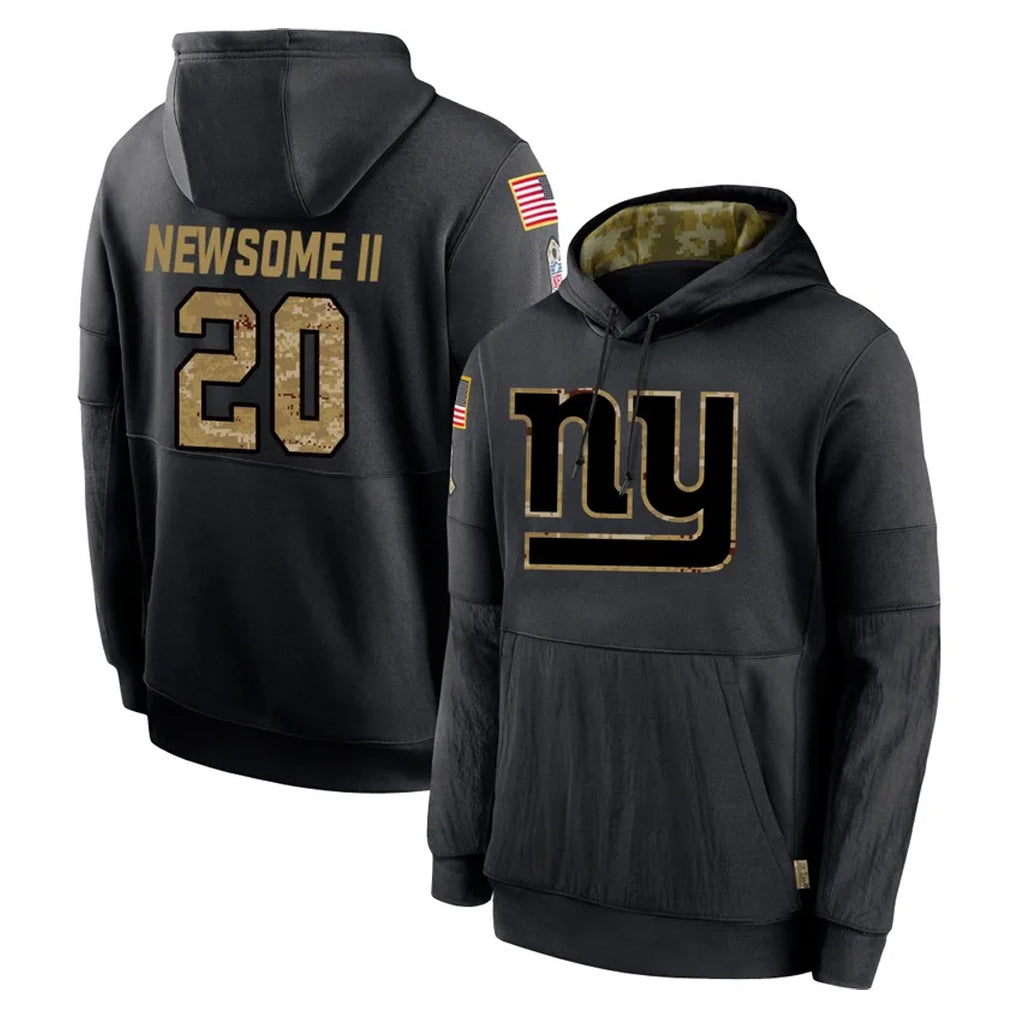 Tlead NY.Giants #20 Greg Newsome II Player Black Salute to Service Hoodies Limited Game Stitched Jerseys