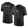Tlead NY.Giants #21 Paulson Adebo Player Black Limited Reflective Home Game Stitched Jerseys