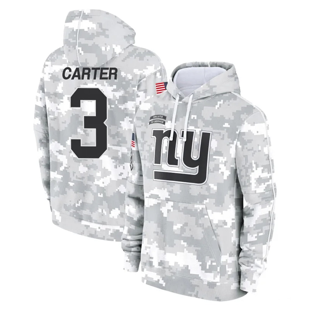 Tlead NY.Giants #3 Abdul Carter Player Arctic Camo Salute to Service Pullover Hoodies Limited Game Stitched Jerseys