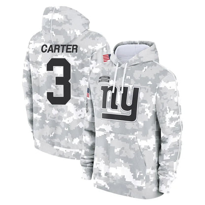 Tlead NY.Giants #3 Abdul Carter Player Arctic Camo Salute to Service Pullover Hoodies Limited Game Stitched Jerseys