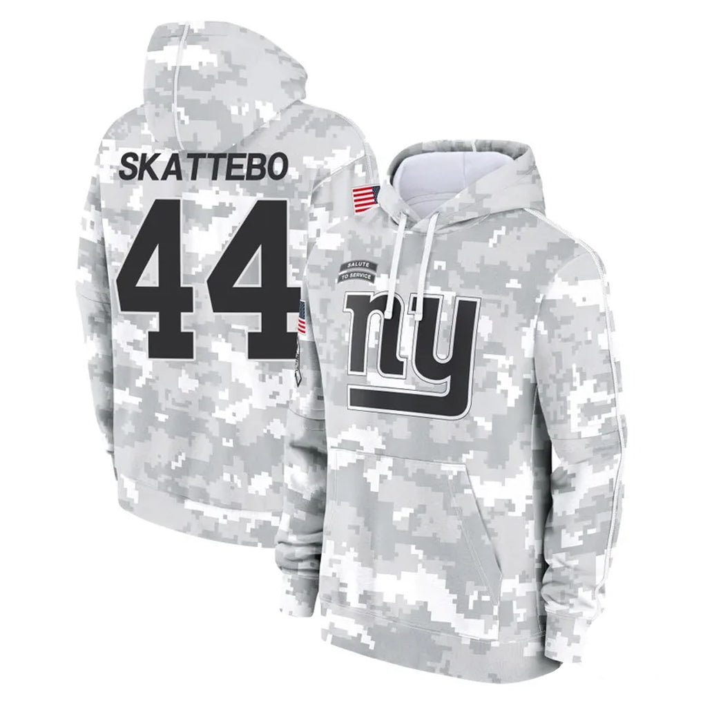 Tlead NY.Giants #44 Cam Skattebo Player Arctic Camo Salute to Service Pullover Hoodies Limited Game Stitched Jerseys