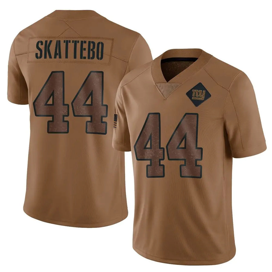 Tlead NY.Giants #44 Cam Skattebo Player Brown Salute To Service Limited Stitched Jerseys
