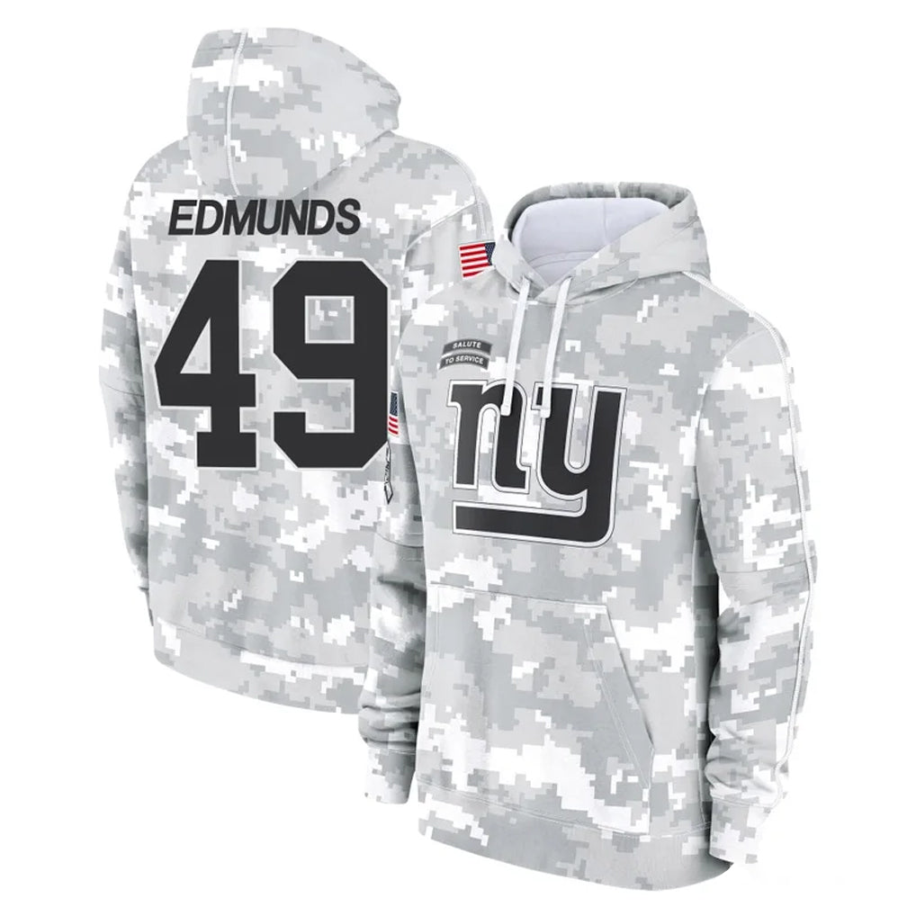 Tlead NY.Giants #49 Tremaine Edmunds Player Arctic Camo Salute to Service Pullover Hoodies Limited Game Stitched Jerseys