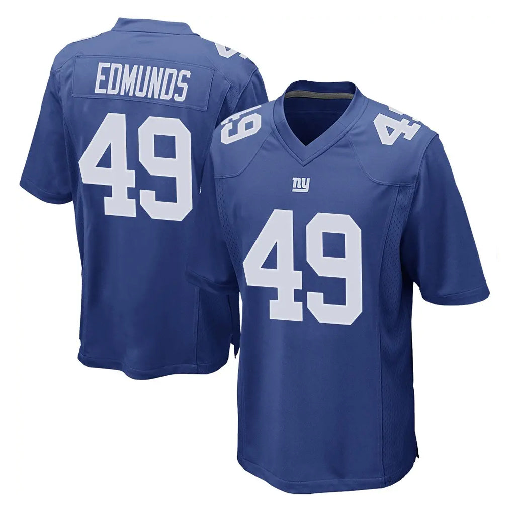 Tlead NY.Giants #49 Tremaine Edmunds Player Royal Home Game Stitched Jerseys