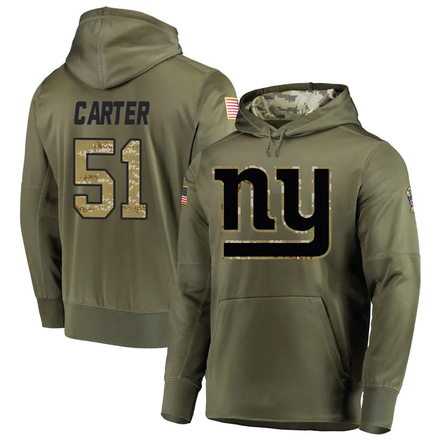 Tlead NY.Giants #51 Abdul Carter Player Salute to Service Hoodies Stitched Jerseys