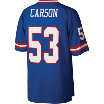 Tlead NY.Giants #53 Harry Carson Mitchell & Ness Royal Legacy Replica Jersey