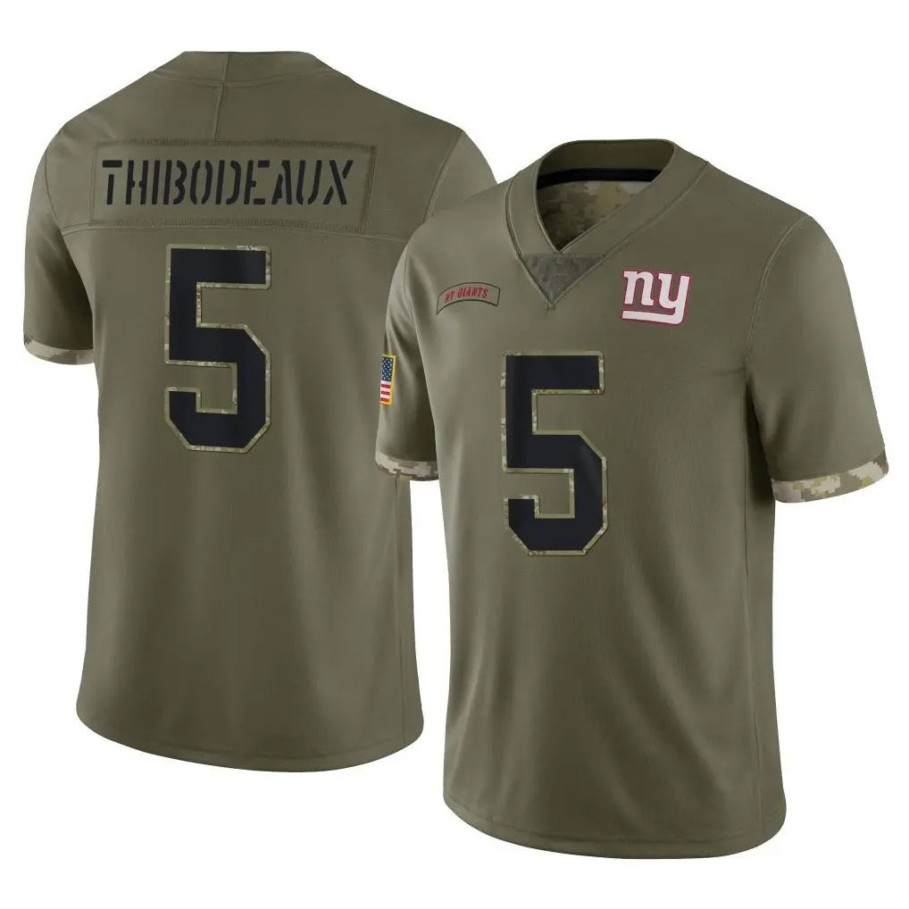 Tlead NY.Giants #5 Kayvon Thibodeaux Player Olive Salute To Service Limited Stitched Jerseys