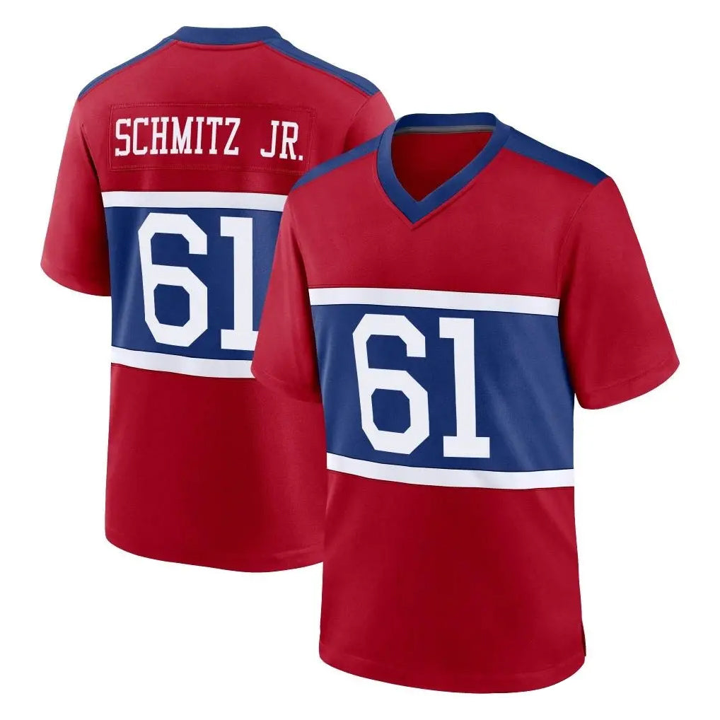 Tlead NY.Giants #61 John Michael Schmitz Jr. Player Red Century Home Game Stitched Jerseys
