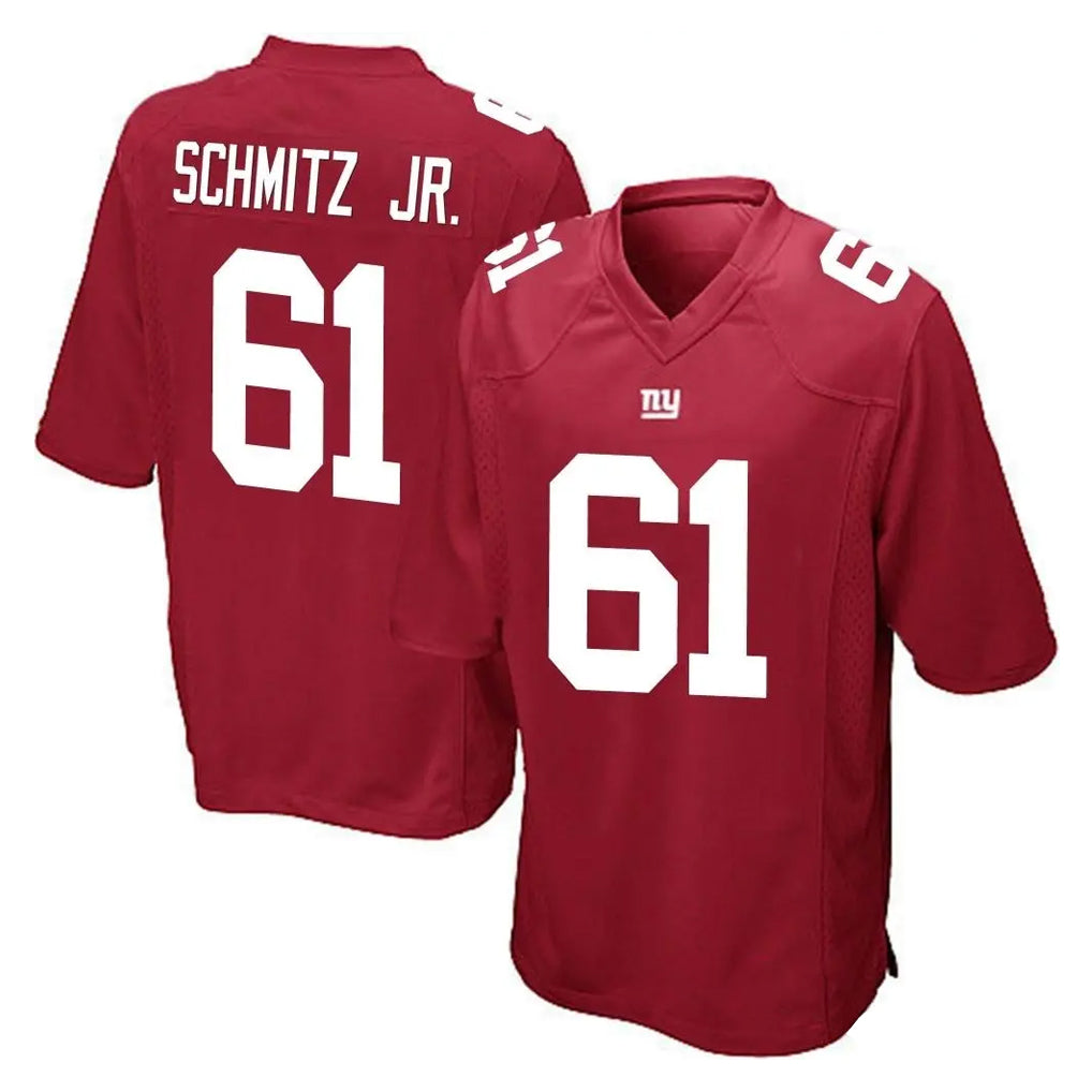 Tlead NY.Giants #61 John Michael Schmitz Jr. Player Red Home Game Stitched Jerseys