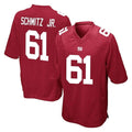 Tlead NY.Giants #61 John Michael Schmitz Jr. Player Red Home Game Stitched Jerseys