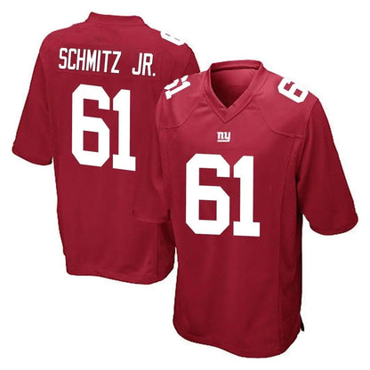 Tlead NY.Giants #61 John Michael Schmitz Jr. Player Red Home Game Stitched Jerseys