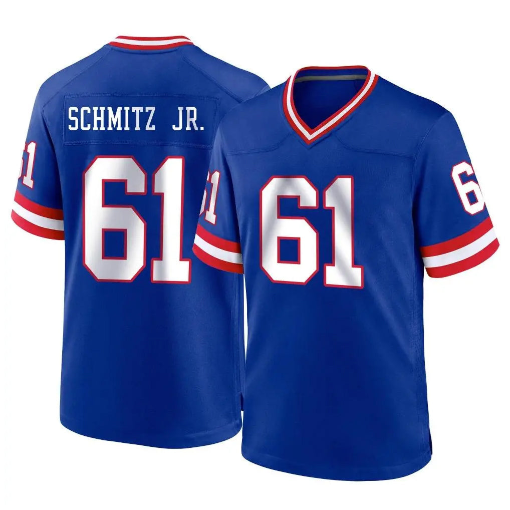 Tlead NY.Giants #61 John Michael Schmitz Jr. Player Royal Classic Home Game Stitched Jerseys