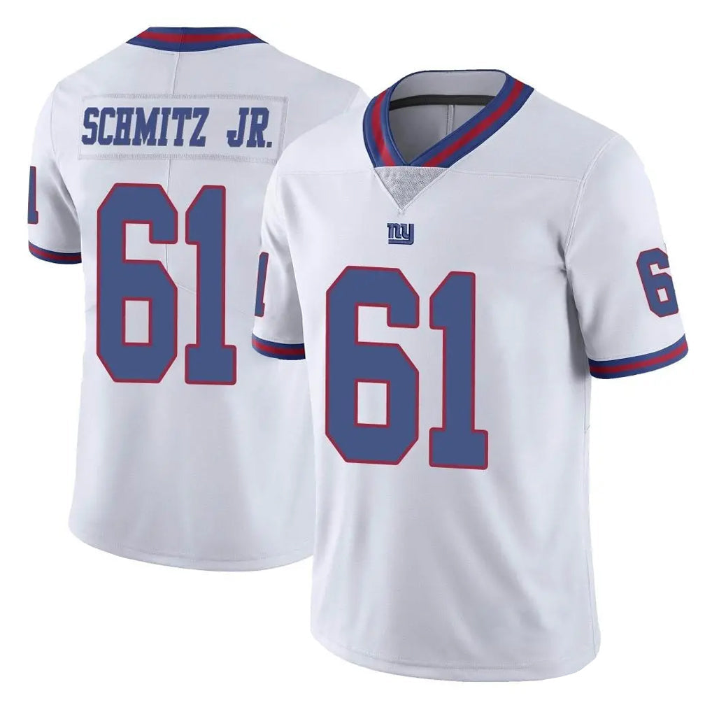 Tlead NY.Giants #61 John Michael Schmitz Jr. Player White Color Rush Home Game Stitched Jerseys