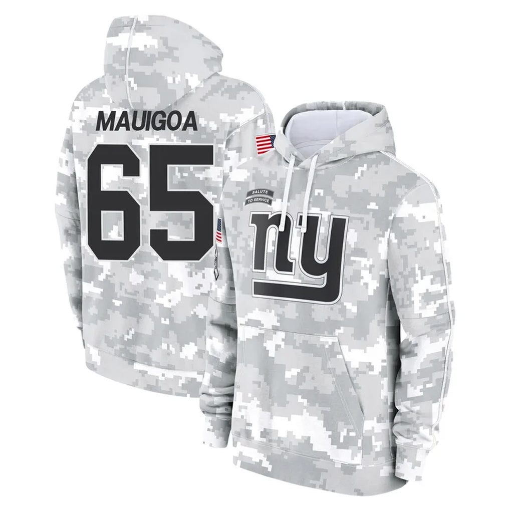 Tlead NY.Giants #65 Francis Mauigoa Player Arctic Camo Salute to Service Pullover Hoodies Limited Game Stitched Jerseys
