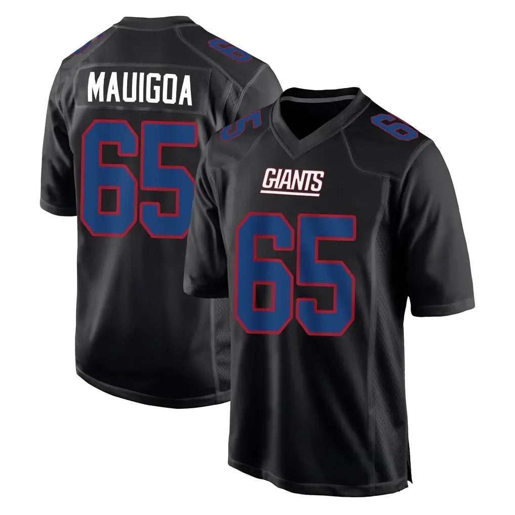 Tlead NY.Giants #65 Francis Mauigoa Player Carbon Fashion Limited Home Game Stitched Jerseys