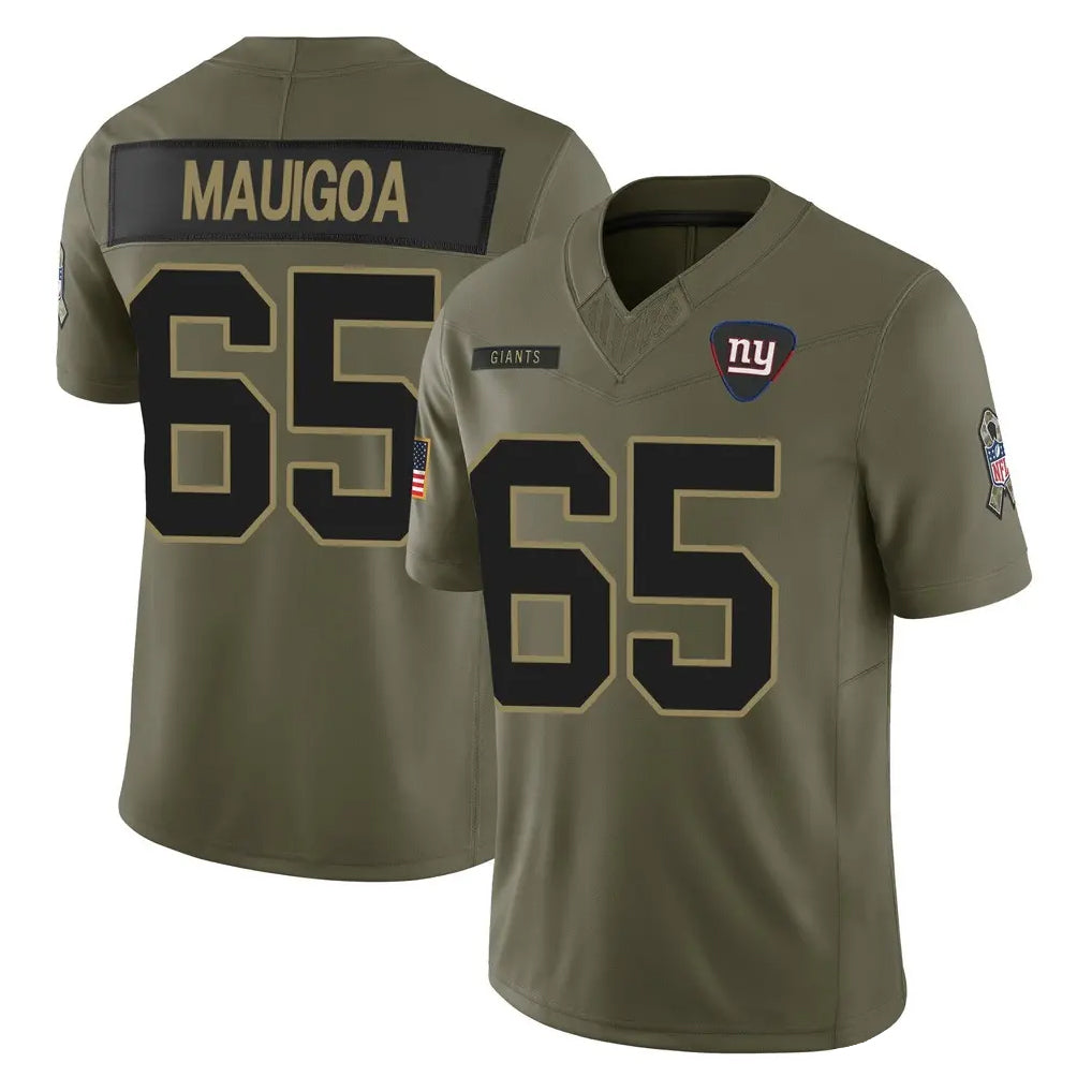 Tlead NY.Giants #65 Francis Mauigoa Player Olive 2025 Salute To Service Limited Stitched Jerseys