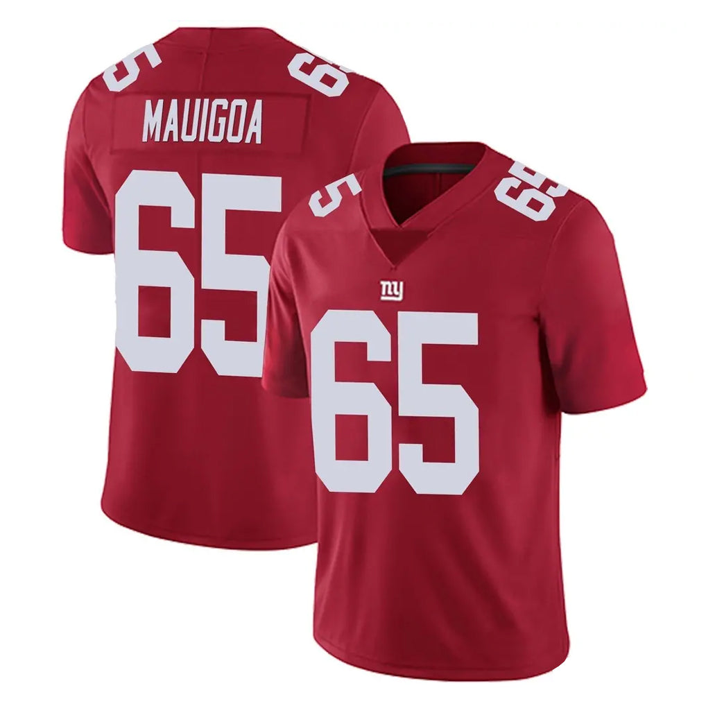 Tlead NY.Giants #65 Francis Mauigoa Player Red Limited Vapor Untouchable Home Game Stitched Jerseys