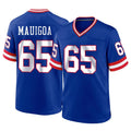 Tlead NY.Giants #65 Francis Mauigoa Player Royal Classic Home Game Stitched Jerseys