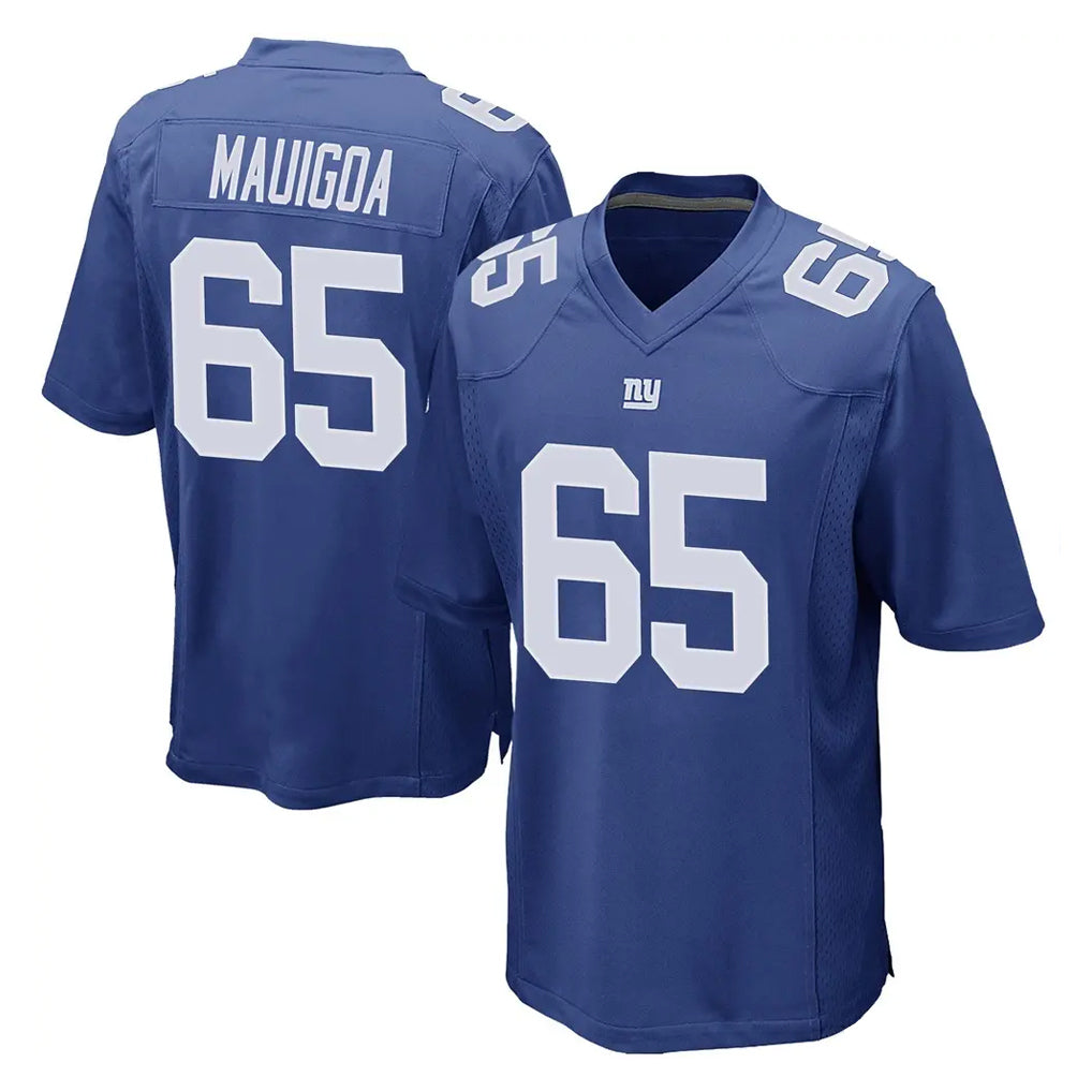 Tlead NY.Giants #65 Francis Mauigoa Player Royal Home Game Stitched Jerseys