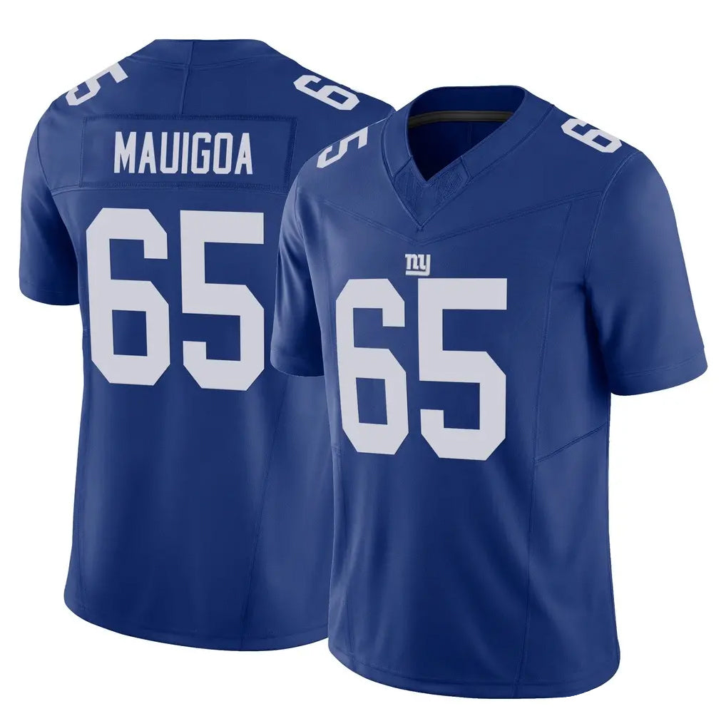 Tlead NY.Giants #65 Francis Mauigoa Player Royal Limited Vapor F.U.S.E. Home Game Stitched Jerseys