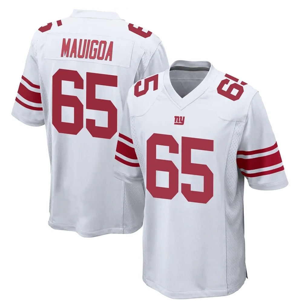 Tlead NY.Giants #65 Francis Mauigoa Player White Home Game Stitched Jerseys