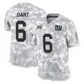 Tlead NY.Giants #6 Jaxson Dart Player Arctic Camo Salute To Service Limited Game Stitched Jerseys