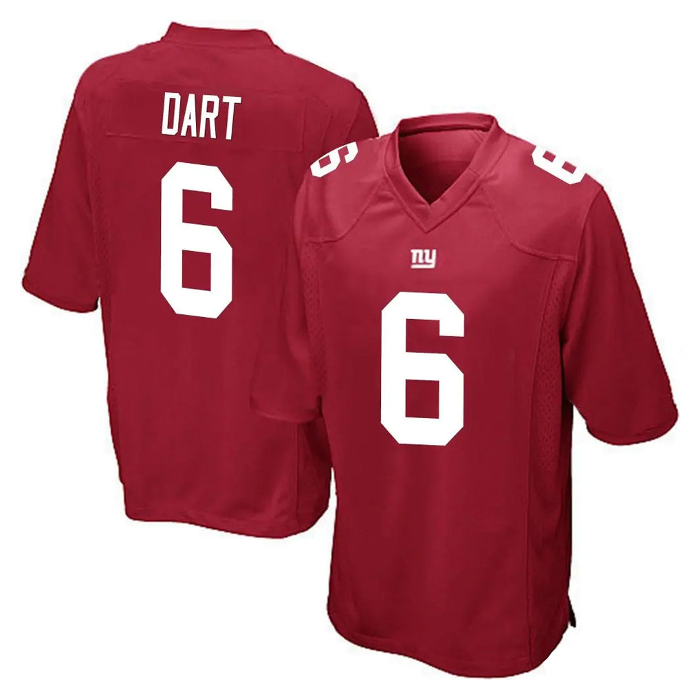 Tlead NY.Giants #6 Jaxson Dart Player Red Home Game Stitched Jerseys