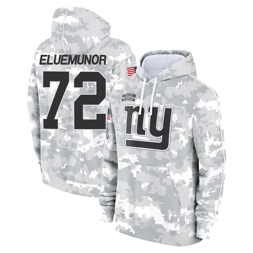 Tlead NY.Giants #72 Jermaine Eluemunor Player Arctic Camo Salute to Service Pullover Hoodies Limited Game Stitched Jerseys
