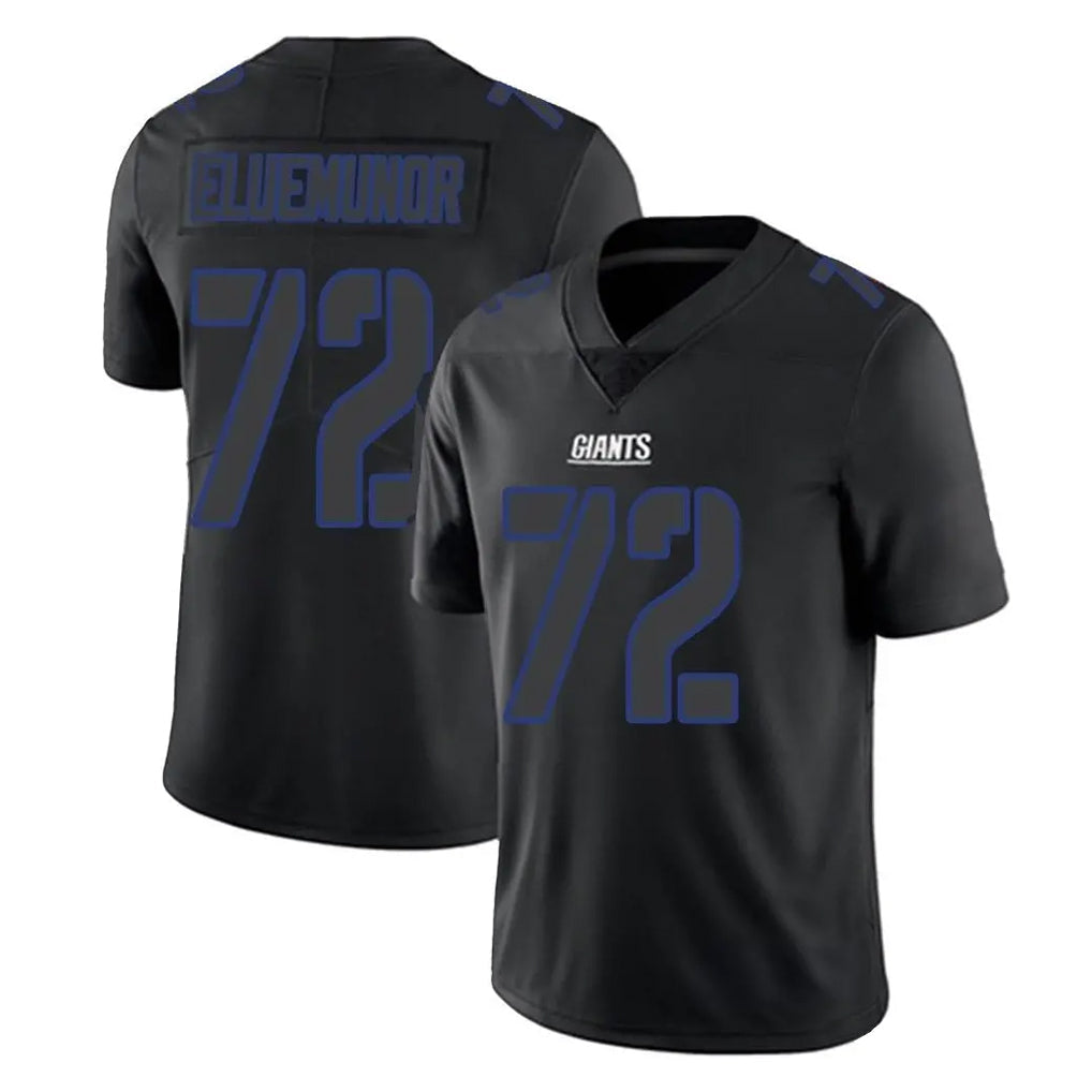 Tlead NY.Giants #72 Jermaine Eluemunor Player Black Impact Limited Home Game Stitched Jerseys