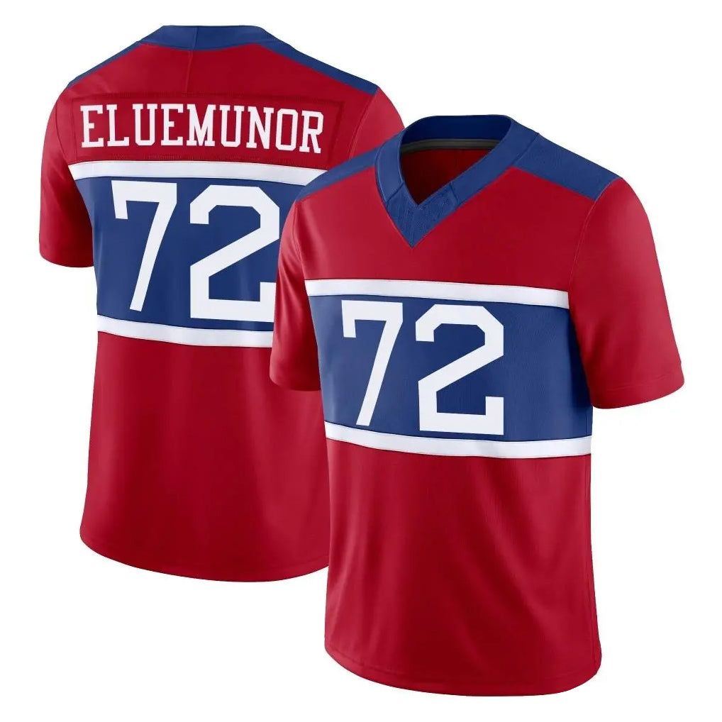 Tlead NY.Giants #72 Jermaine Eluemunor Player Red Century Vapor F.U.S.E. Home Game Stitched Jerseys