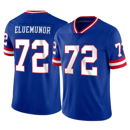 Tlead NY.Giants #72 Jermaine Eluemunor Player Royal Classic Vapor Home Game Stitched Jerseys