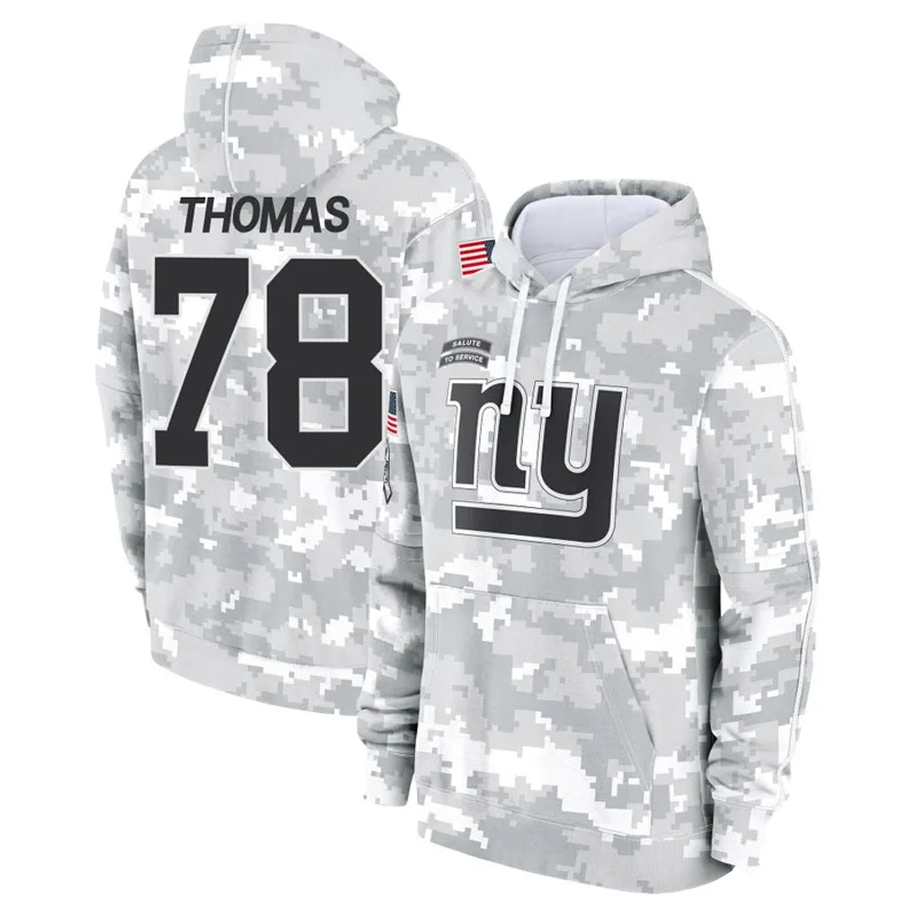 Tlead NY.Giants #78 Andrew Thomas Player Arctic Camo Salute to Service Pullover Hoodies Limited Game Stitched Jerseys
