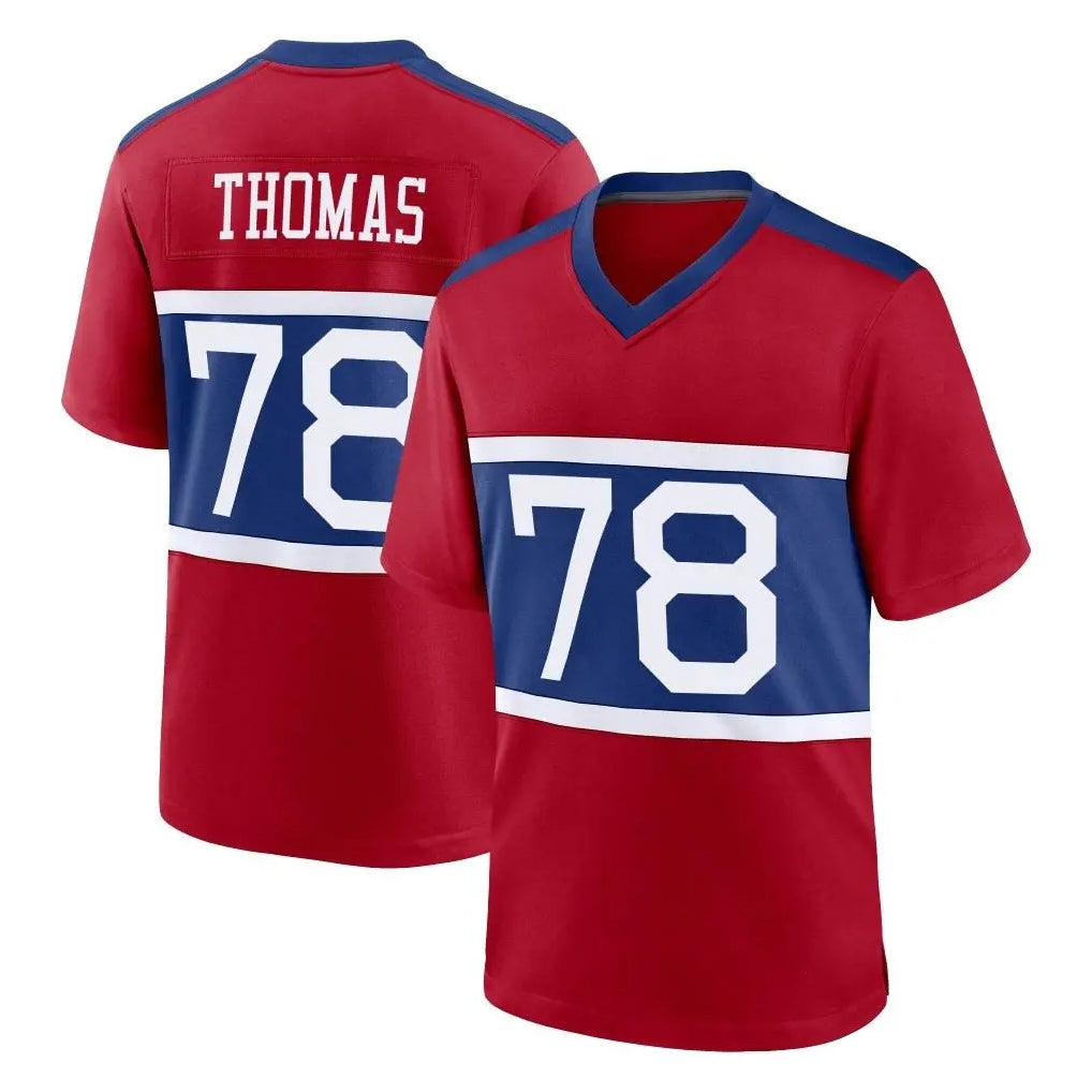 Tlead NY.Giants #78 Andrew Thomas Player Red Century Home Game Stitched Jerseys