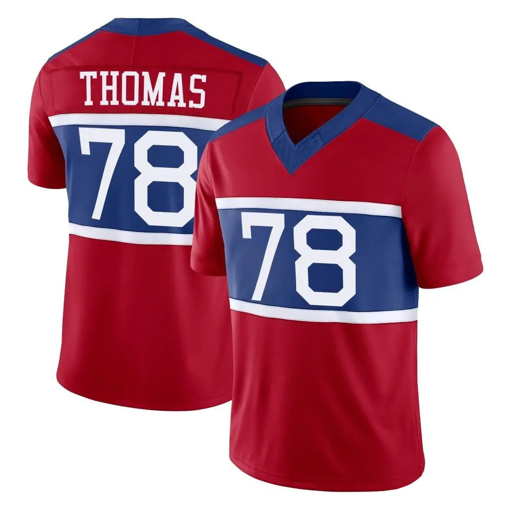 Tlead NY.Giants #78 Andrew Thomas Player Red Century Vapor F.U.S.E. Home Game Stitched Jerseys