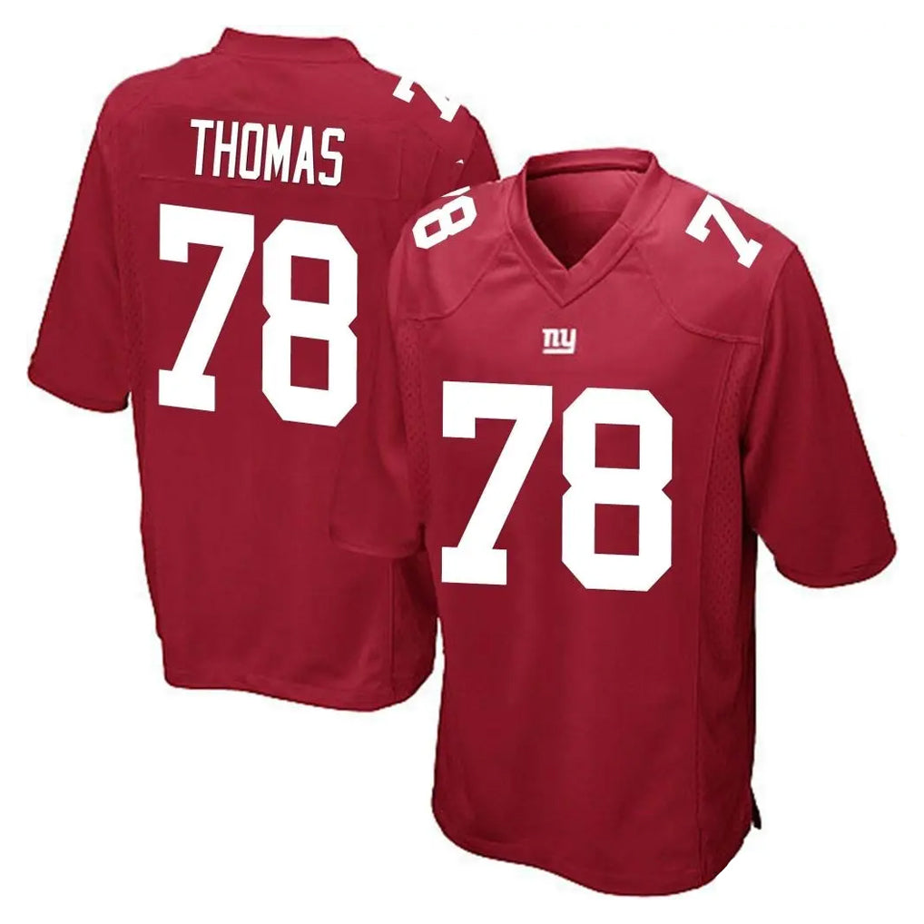 Tlead NY.Giants #78 Andrew Thomas Player Red Home Game Stitched Jerseys