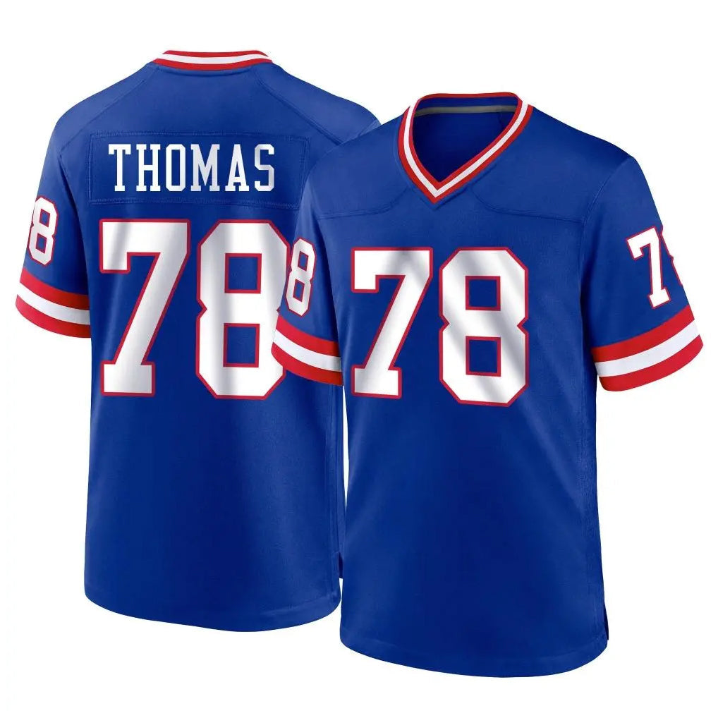 Tlead NY.Giants #78 Andrew Thomas Player Royal Classic Home Game Stitched Jerseys